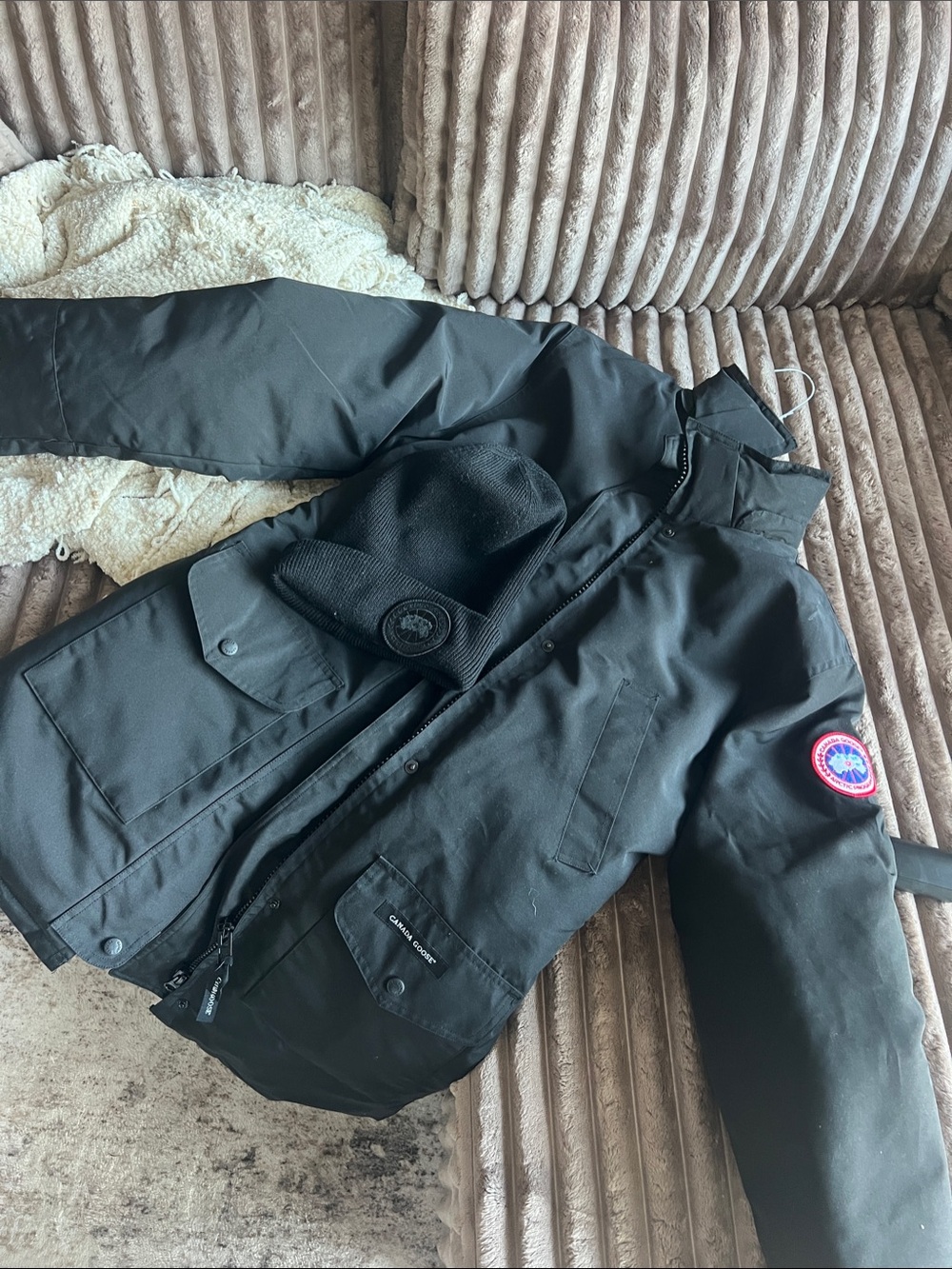 Canada Goose Black Ski & Snow Jacket with Beanie